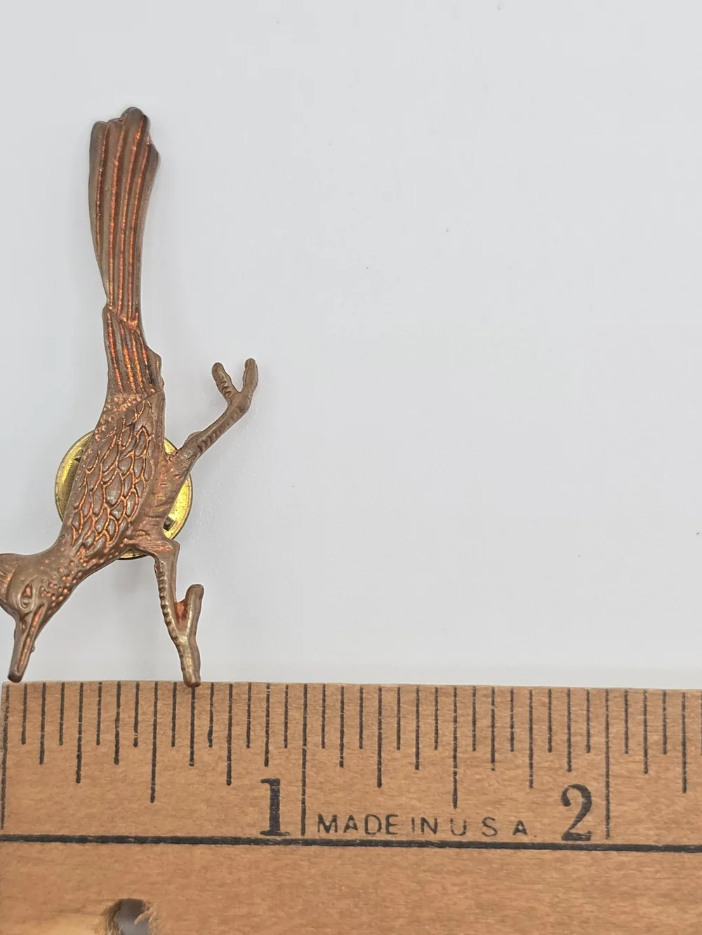 VTG Roadrunner Pin Copper Plated Tie Tack Scatter Lapel Pin Bird 2